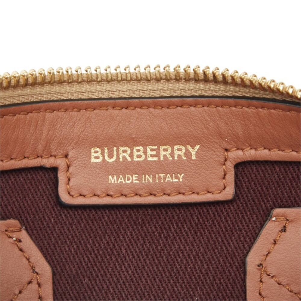 Burberry Nova Check Mini Bowling Bag Handbag Shoulder 2WAY Beige Brown Leathe... - Picture 9 of 10